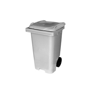 Cesto de Lixo 120 L com Tampa e Roda Cinza