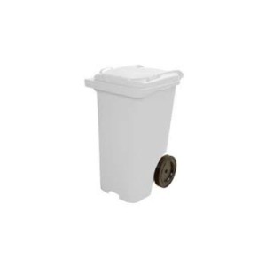 Cesto de Lixo 240 L com Tampa e Roda Branco