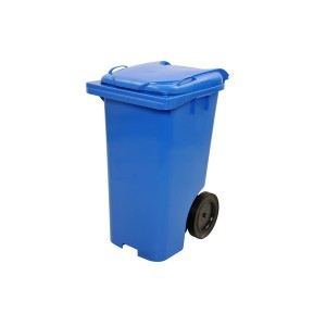 Cesto de Lixo 240 L com Tampa e Roda Azul