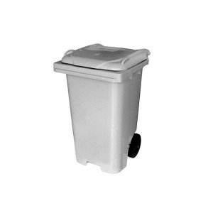 Cesto de Lixo 240 L com Tampa e Roda Cinza