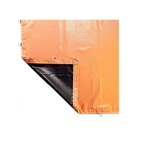 Lona Caminhão PVC 03.50 x 06 Metros - Laranja/Preta REFORÇADA