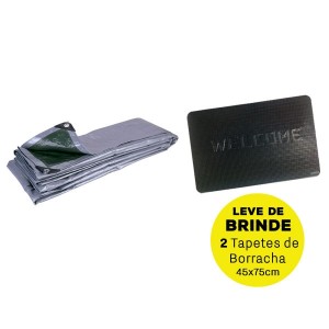 Lona PVC 8 x 10 Prata/Preta + BRINDE