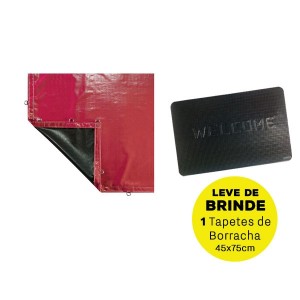 Lona PVC 4 x 4 Metros - Vermelha/Preta + BRINDE