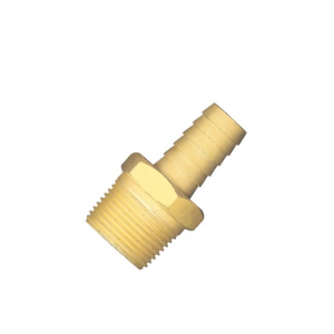 Espigão Fixo Macho Latão, Rosca NPT 1 Pol p/Mangueira 3/4 Pol - Lubefer