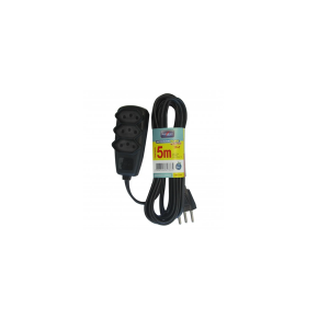 Extensão Elétrica Sort 2P+T 5 Metros Preta