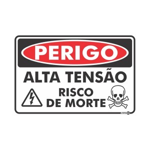 Placa em Poliestireno Perigo Alta Tensão
