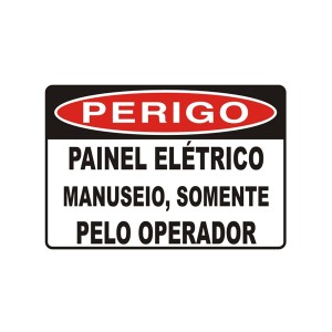 Placa em Poliestireno Perigo Painel Elétrico Manuseio pelo Operador