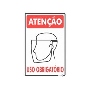 Placa Sinalizadora Uso Obrigatório (Protetor Facial) - Encartale