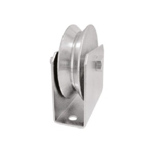 Roldana Portão 2" V com Suporte Fechado Parafuso