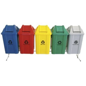 Conjunto para Coleta Seletiva com 5 Cestos 100 L