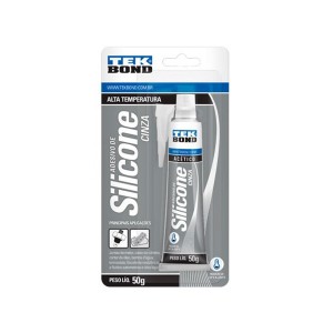 Silicone acético cinza alta temperatura 50g - Tekbond 