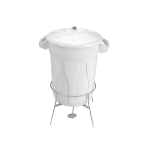 Cesto de Lixo 100 L Red Tampa com Pedal Aramado Branco