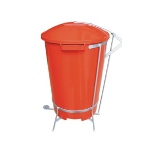 Cesto de Lixo 100 L Red Tampa com Pedal Aramado Laranja