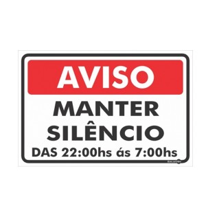 Placa Favor Manter Silêncio Ps467 - Encartale 