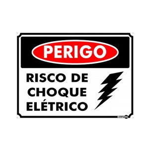 Placa Metal Risco De Choque Elétrico Pm847 - Encartale 