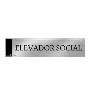Placa Inox Elevador Social Pa58 - Encartale