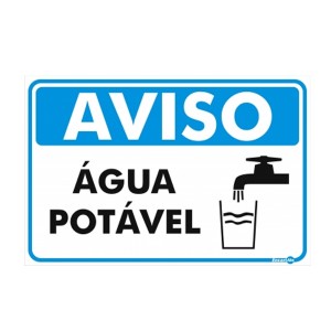 Placa Aviso Água Potável Pr4023- Encartale 