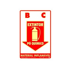 Placa Extintor Pó Químico Fotoluminescente Paf-300/f - Encartale