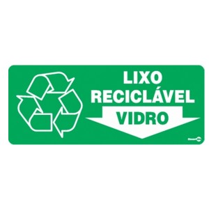 Placa Lixo Reciclável vidro Ps194 - Encartale