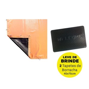 Lona PVC 4 x 10 Metros - Laranja/Preta + BRINDE