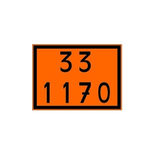 Placa Numerologia 33 1170 Transporte de Álcool 40x30cm