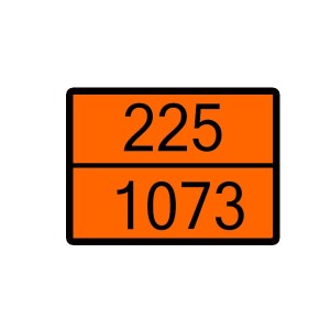 Placa Numerologia 225 1073 Transporte de Ôxigênio Líquido 40x30cm