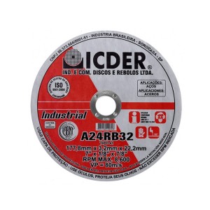 Disco De Corte - 7 Pol. x 1.8 x 7/8 Pol. - Industrial - Icder