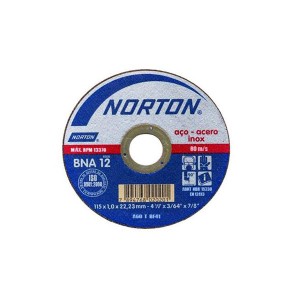 Disco de Corte Inox 4.1/2 Pol. x 1/16 Pol. x 7/8 Pol. BNA12 - Norton